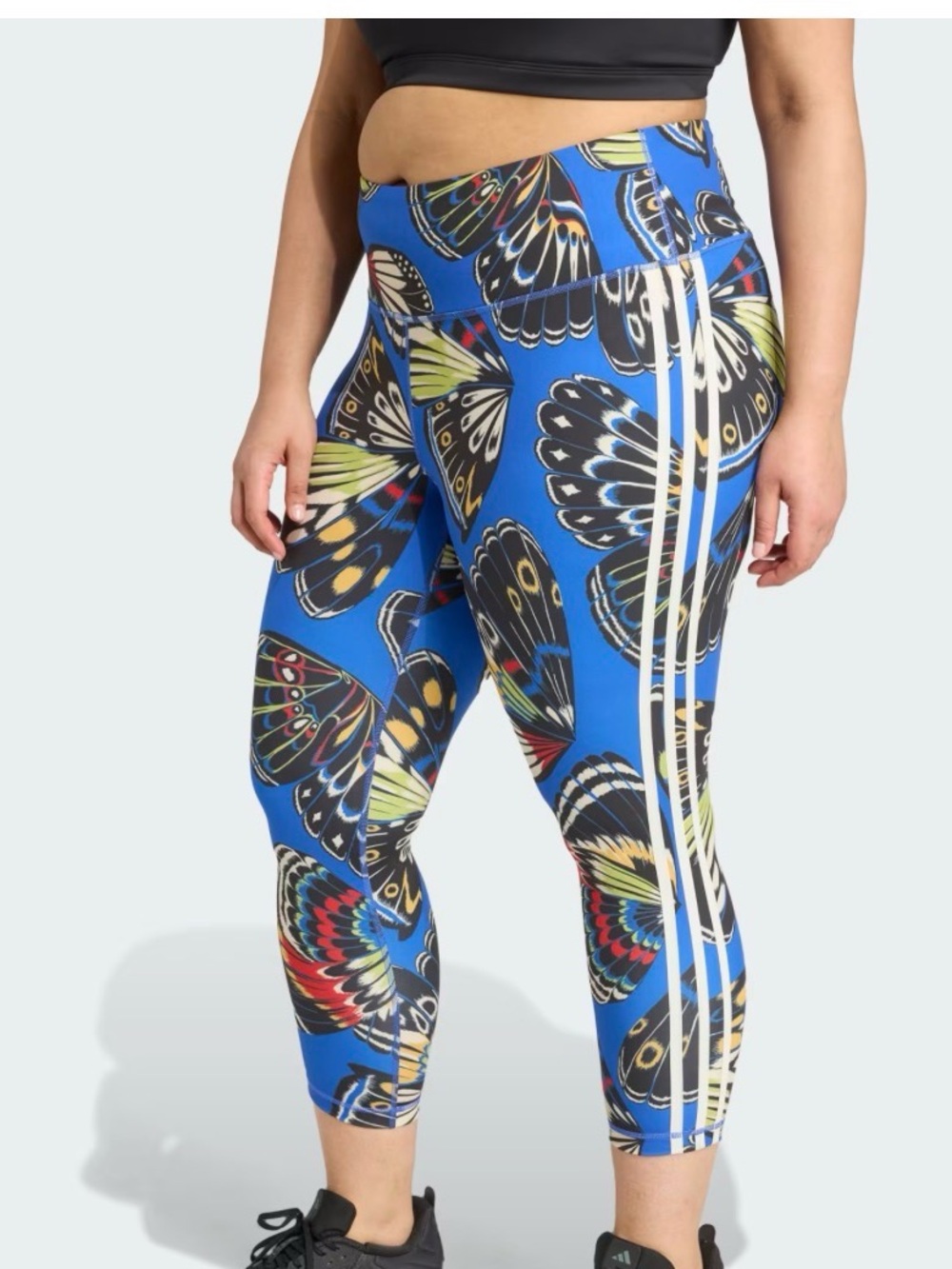 FARM Rio adidas  Blue Butterfly-Print High-Waist 7/8 leggings  with Side Stripes